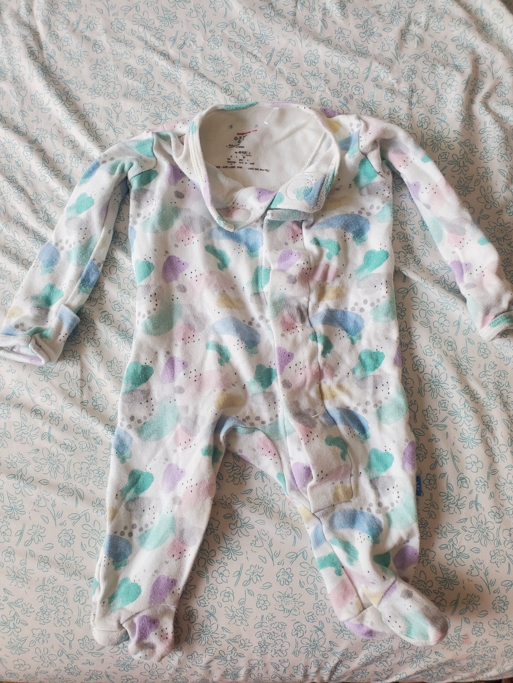 Soft Pastel Watercolor Footed Pajamas - (Magnetic Me)